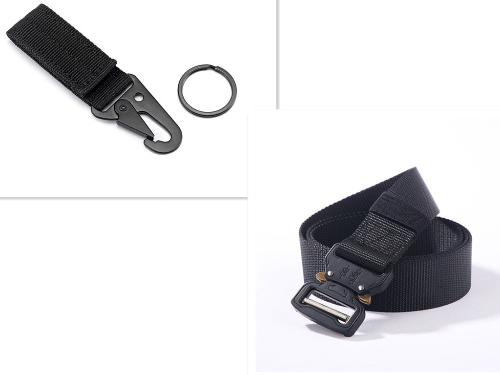 Uniek | Handige tactische riem met losse haak accessoire