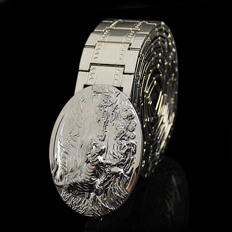 Robuust | ijzeren buckle riem heren