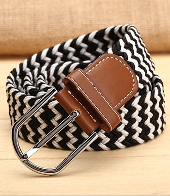 Elastische heren riem | Haaks kleurpatroon