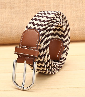 Elastische heren riem | Haaks kleurpatroon