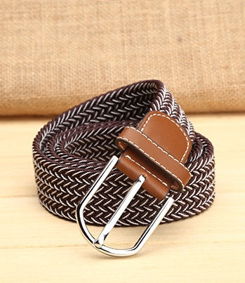 Elastische dames riem | Verwoven kleurpatroon