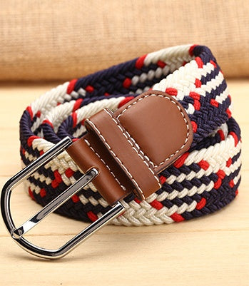 Elastische heren riem | Schuin kleurpatroon