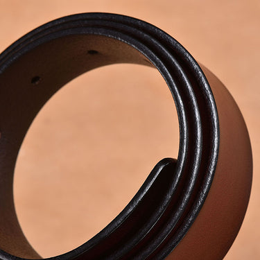 Luxueus | Leren heren riem met goudkleurige gesp