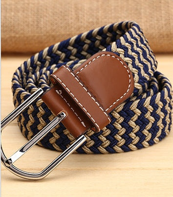 Elastische heren riem | Haaks kleurpatroon