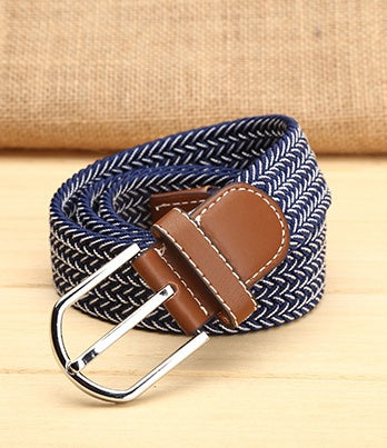 Elastische dames riem | Verwoven kleurpatroon