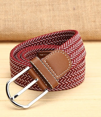 Elastische dames riem | Verwoven kleurpatroon