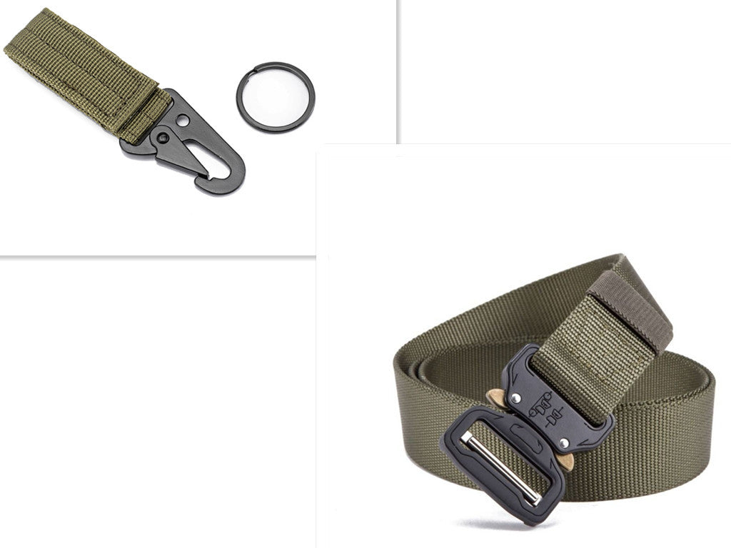 Uniek | Handige tactische riem met losse haak accessoire