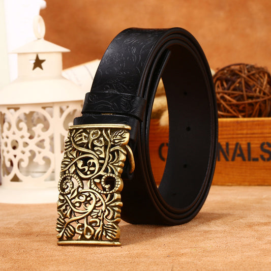 Elegant | Dames riem met goudkleurige buckle