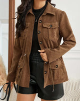 Bruin corduroy jack voor dames 0