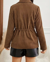 Bruin corduroy jack voor dames 4