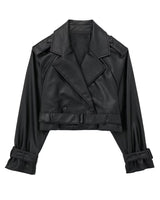 Cropped trenchcoat van imitatieleer voor dames 2