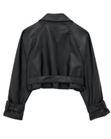 Cropped trenchcoat van imitatieleer voor dames 3