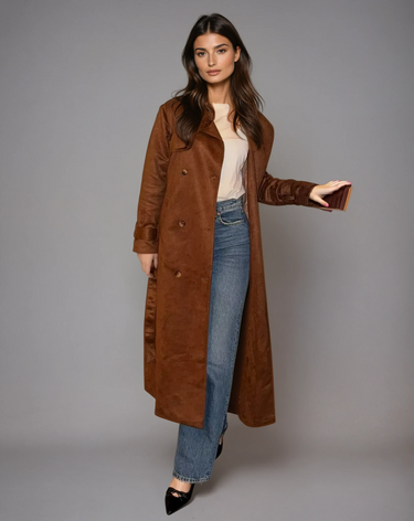 Dames Banbury Suède Trenchcoat 0