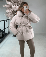 Dames Pufferjack met tailleband 3