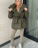 Dames Pufferjack met tailleband 5