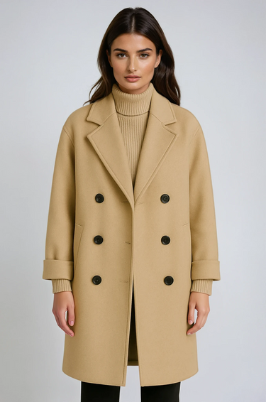 Dames Rivoli Classic Belted Wool Coat 0