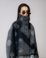 Dames borduurwerk kralen peacoat 0