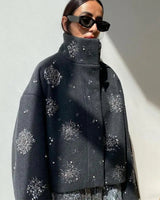 Dames borduurwerk kralen peacoat 4