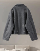 Dames borduurwerk kralen peacoat 6