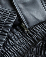 Dames casual zwart imitatieleren jack 5