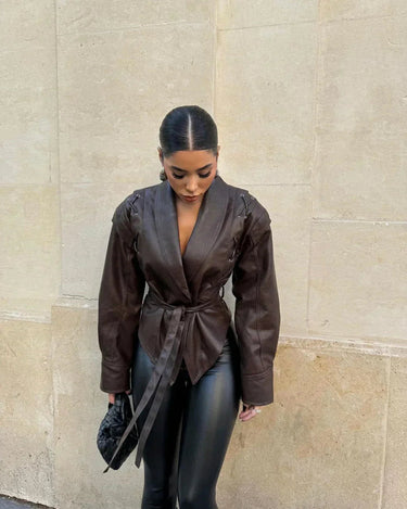 Dames imitatieleren wikkeljas 1