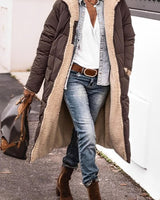 Dames lange winterjas met capuchon 1