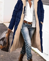 Dames lange winterjas met capuchon 2