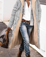 Dames lange winterjas met capuchon 3