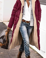 Dames lange winterjas met capuchon 5