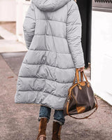 Dames lange winterjas met capuchon 6