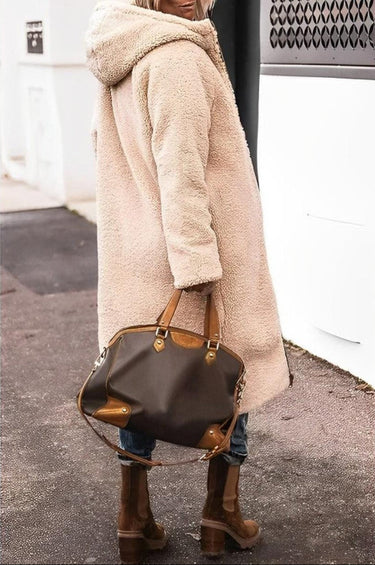 Dames lange winterjas met capuchon 7