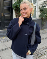 Dames peacoat met opstaande kraag 0