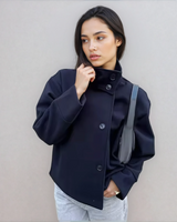 Dames peacoat met opstaande kraag 1