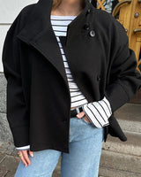 Dames peacoat met opstaande kraag 2