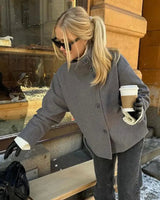 Dames peacoat met opstaande kraag 3