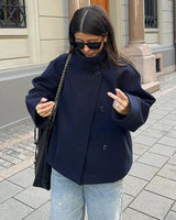 Dames peacoat met opstaande kraag 4