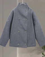 Dames peacoat met opstaande kraag 8