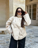 Dames peacoat met opstaande kraag 9