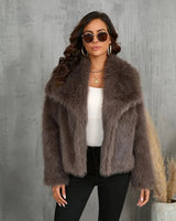 Dames pluizige imitatiebontjas 1