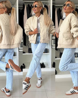 Dames relaxed gewatteerd bomberjack 5