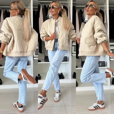 Dames relaxed gewatteerd bomberjack 5