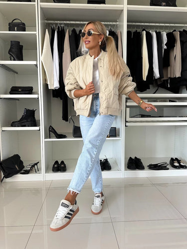 Dames relaxed gewatteerd bomberjack 6