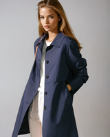 Dames trenchcoat met knoopsluiting en korte mouwen 0