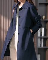 Dames trenchcoat met knoopsluiting en korte mouwen 2