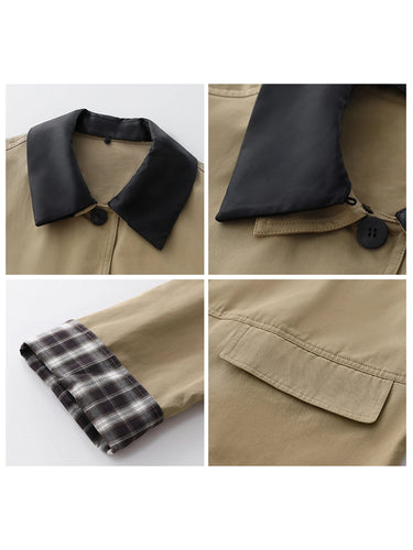 Damesjas met contrasterende afwerking en knoopjes 3