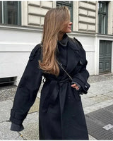 Dubbelrijs wolmixjas voor dames 3