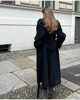 Dubbelrijs wolmixjas voor dames 4