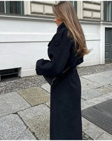 Dubbelrijs wolmixjas voor dames 5