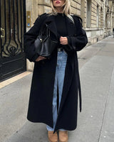 Dubbelrijs wolmixjas voor dames 6