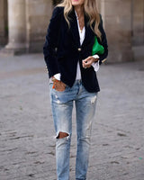 Elegante fluwelen blazer voor dames 2